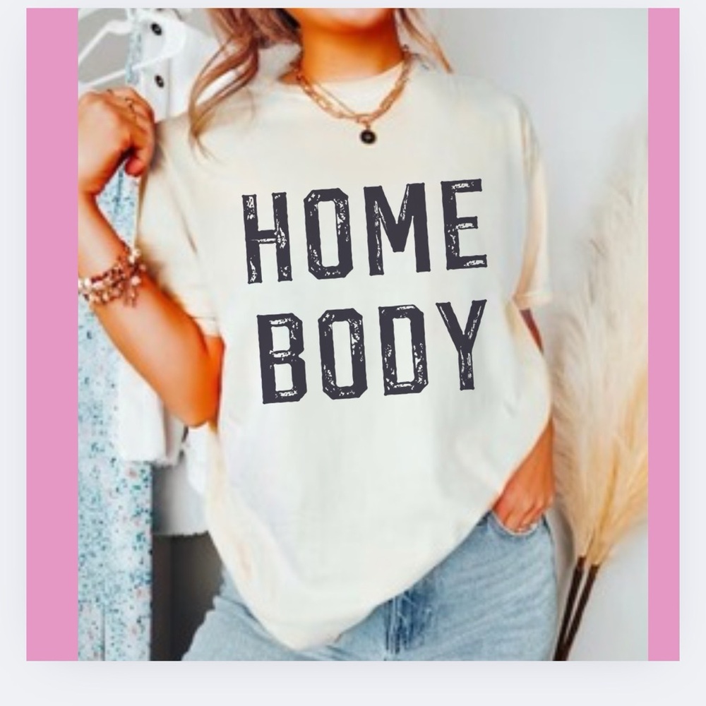 NEW- HOME BODY Neck Short Sleeve Tee Shirt Multiple Colors And S…